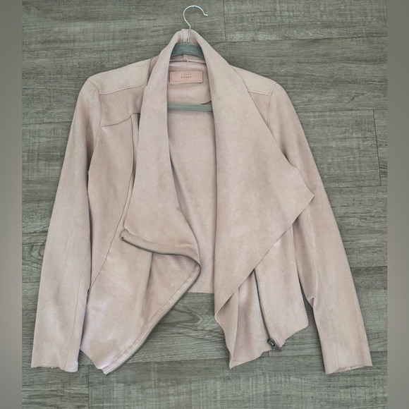 New BLANKNYC Blush Pink Soft Faux Suede Zip Jacket Size Small - Picture 4 of 10